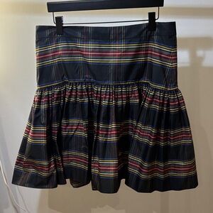 J. Crew Black and Multicolor Striped A-Line Skirt
